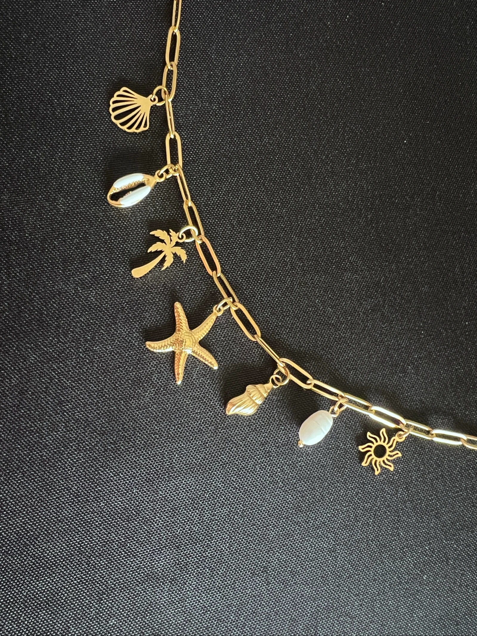 Gold charm/dangling jewelry necklace stainless steel – photo 3